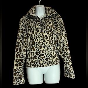Avery Rayne Leopard Print Faux Fur Jacket SIze L